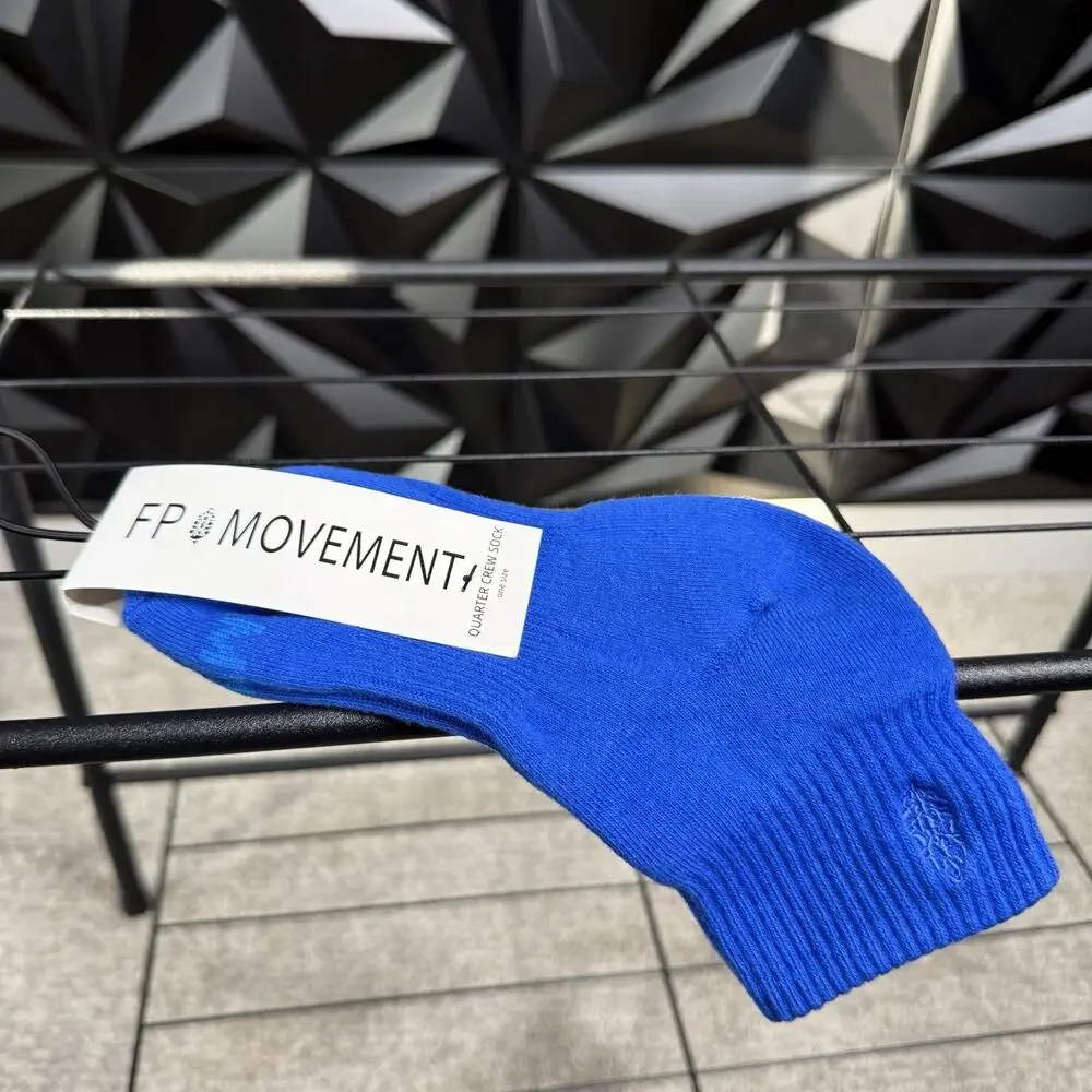 Free People FP Movement Quarter Crew Socks Blue One Pair